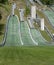 Planica Ski jumping hills in the summer. The Planica Nordic Centre. Julian Alps. Slovenia. Europe