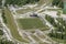 Planica Ski jumping hills in the summer. The Planica Nordic Centre. Julian Alps. Slovenia. Europe