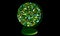 Planisphere made with ecological symbols on dark background