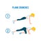 Plank crunches - fitness exercise steps for abs and core workout