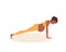 Plank Pose. Pregnant African American woman doing yoga. Woman in sportswear doing floor exercises on mat. Women healthy