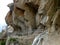 A plank road built along the face of a cliff