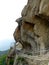 A plank road built along the face of a cliff