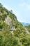 A plank road built along the face of a cliff