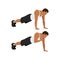 Plank shoulder taps exercise. Flat vector illustration