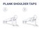 Plank Shoulder Taps Woman Home Workout Exercise Guidance. Female Doing Shoulder Touches from Plank.