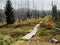 Plank sidewalk on Czech German frontier