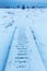 Planked footpath in the snowy High Vens, Belgium