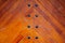 Planks of wood with iron rivets background