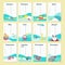 Planner calendar vector template with cute animals