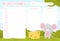 Daily Planner Card with Cute Mouse as Funny Little Animal Vector Template