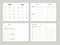 Planner design template for 2020 2021 year. Weekly and monthly planner design with checklist, to do list and dotted paper.