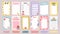 Planner list notes. Weekly to do lists and daily schedule with stickers and cute patterns. Checklist for goals and plans
