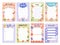 Planner list. To do organized checklist template with place for text educational month stickers schedule elements recent