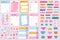 Planner and stickers. Organized daily notebooks, diary agenda reminder. Check lists calendar cards, weekly labels