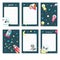 Planner vector template with cute space animals