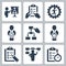 Planning and business strategy vector icons