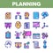 Planning Color Elements Vector Icons Set