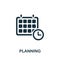 Planning icon. Simple element from time management collection. Creative Planning icon for web design, templates, infographics and