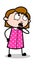 Planning - Retro Office Girl Employee Cartoon Vector Illustration