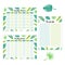 Planning set: Monthly, weekly and to-do list planner template with tropical leaves patterns
