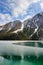 Plansee lake frozen on the end of winter, Tyrol, Austria.