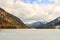 Plansee lake frozen on the end of winter, Tyrol, Austria.