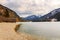 Plansee lake frozen on the end of winter, Tyrol, Austria.