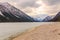 Plansee lake frozen on the end of winter, Tyrol, Austria.