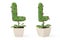 Plant alphabet L and flowerpot.3D illustration.
