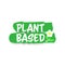 Plant based natural product sticker organic healthy vegan market logo fresh food emblem badge design