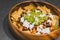 Plant-based recipes, bean nachos with grilled jackfruit guacamole and vegan aioli