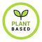 Plant based vegan badge eco icon.