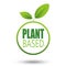 Plant based vegan badge eco icon. Suitable vegetarian symbol logo leaf plant sign,illustration