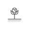 Plant bud and leaves line icon