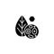 Plant cells black icon concept. Plant cells flat vector symbol, sign, illustration.