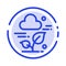 Plant, Cloud, Leaf, Technology Blue Dotted Line Line Icon