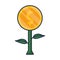 Plant coin dollar isolated icon