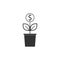 Plant, dollar icon. Vector illustration, flat design