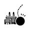 plant factory demolitions glyph icon vector illustration