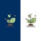 Plant, Grow, Growth, Success  Icons. Flat and Line Filled Icon Set Vector Blue Background