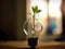 A plant growing from a lightbulb. AI Generated.