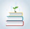 Plant growth on the books icon design vector illustration, education concepts
