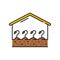 Plant growth in greenhouse agriculture line icon