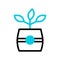 Plant icon duotone black blue colour symbol illustration