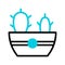 Plant icon duotone black blue colour symbol illustration