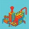 Plant industrial Isometric. Factory isolated pop art style. Vector illustration