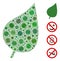 Plant Leaf Collage of CoronaVirus Elements