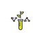 Plant with leaves and chemical test tube filled outline icon