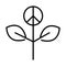 Plant leaves peace, human rights day, line icon design